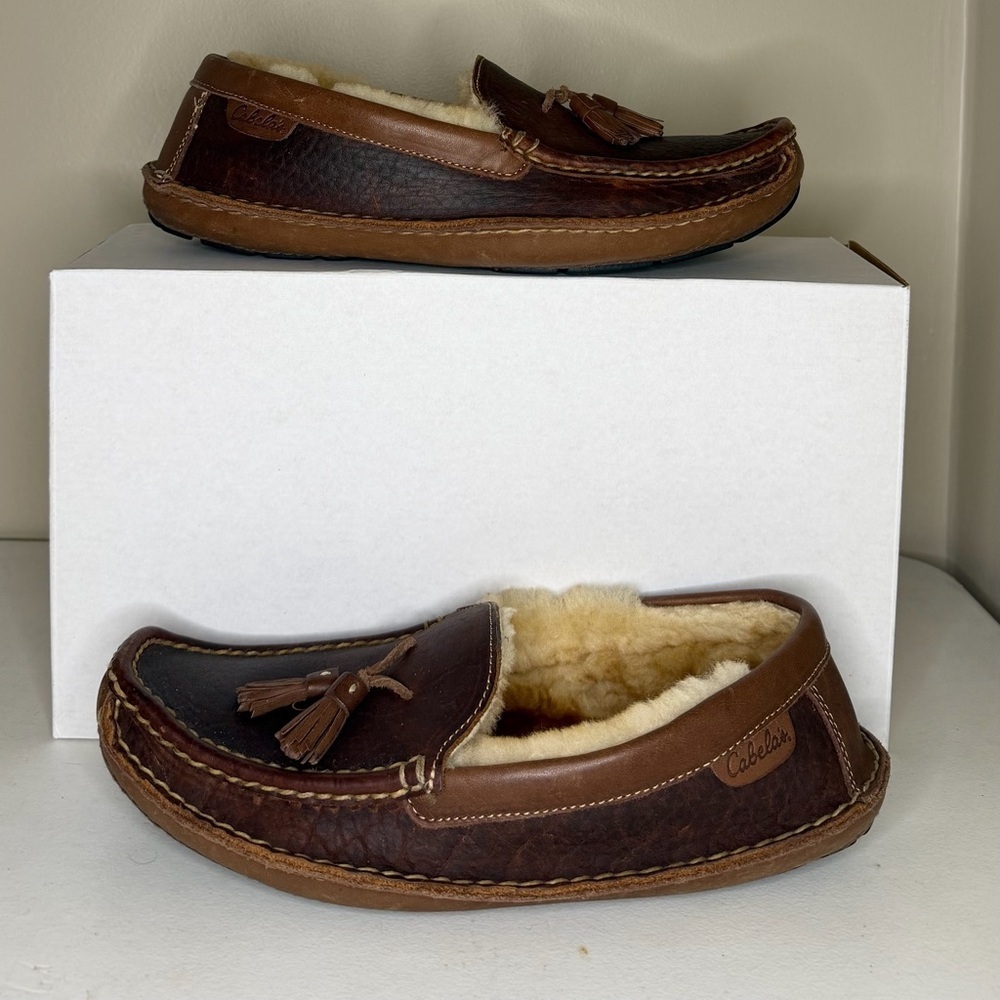 Cabela's Rich Brown Leather Tassel Slip-Ons